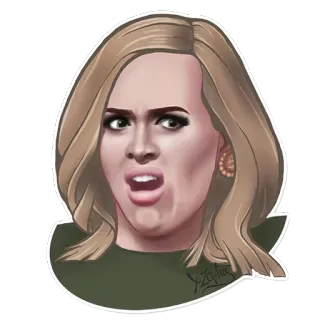 😵 Adele Адель, певица, музыка, знаменитость, смешное лицо, мем telegram sticker