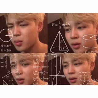 🔥 A=πτ, C = 2πτ, 2x, 30°, V=\frac{1}{3}πr^2h confundido, pensando, ecuaciones, matemáticas, meme, expresión, perplejo telegram sticker