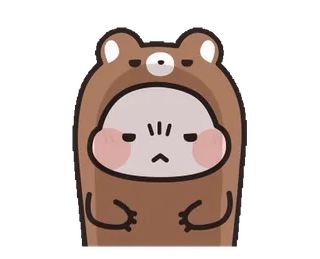 🐻 sticker, bear, cute, cartoon, character, animal costume telegram sticker