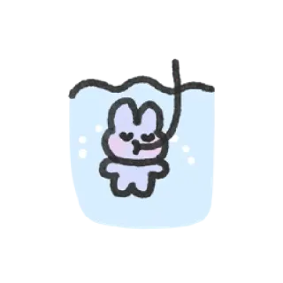 😶‍🌫️ królik, słodki, pływanie, woda, kreskówka, zwierzę telegram sticker