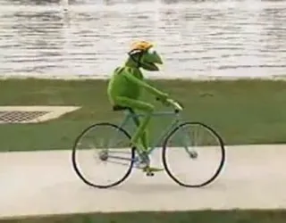 🌟 Kermit Kermit der Frosch, Radfahren, Fahrrad, Muppet, Frosch, Fahrrad whatsapp sticker