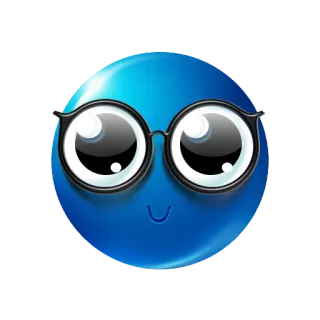 🤓 blu, emoji, occhiali, carino, smiley telegram sticker