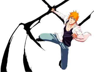 🔫 Ichigo Kurosaki Bleach Аниме, Ичиго, Блич, Манга, Персонаж telegram sticker