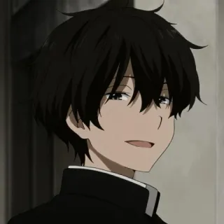🍪 anime, boy, portrait, black hair telegram sticker