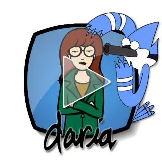 ▶ Daria Morgendorffer daria daria, mordecai, cartoon, animated, tv show, character, sticker telegram sticker