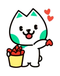 ❤️ 猫, 卡通, 可爱, 爱心, 水桶, 爱 telegram sticker