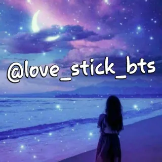🌟 @love_stick_bts sea, moon, stars, girl, beach, sky, stickers telegram sticker