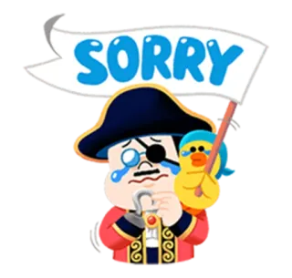 😶 SORRY désolé, excuse, personnage, dessin animé, mignon whatsapp sticker