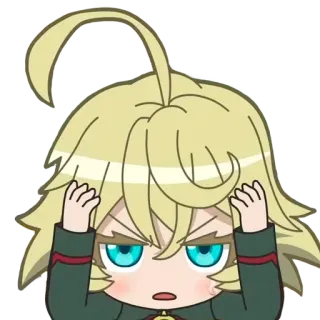 😩 Tanya Degurechaff Saga of Tanya the Evil Anime, Manga, Isekai, Militär, Fantasy, Süß, Chibi whatsapp sticker