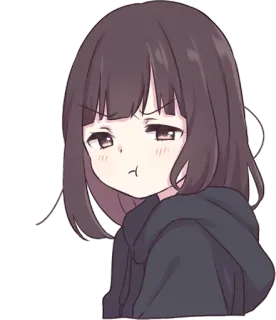 😠 Animé, Fille, Autocollant, Mignon, En colère, Mécontent(e) telegram sticker