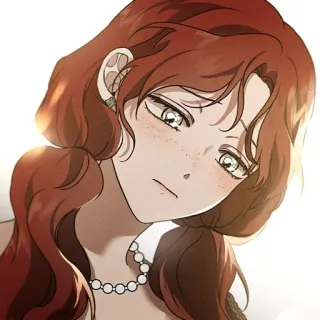 ♥️ donna, anime, cartone animato, capelli rossi, ragazza, ritratto telegram sticker