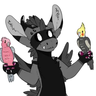 🦜 Anthro, Furry, Oiseaux, Cacatoès, Calopsitte telegram sticker