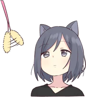 🙄 anime, cat girl, cute, cat ears, anime girl telegram sticker