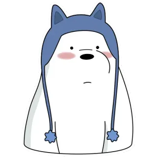 😳 Ice Bear We Bare Bears Urso Polar, Urso, Desenho animado, Fofo, Chapéu, We Bare Bears telegram sticker