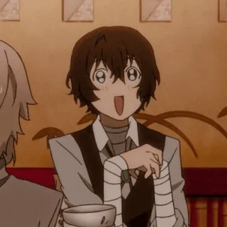 📺 Osamu Dazai Bungou Stray Dogs Anime, Manga, Joyeux, Excité, Pansements telegram sticker