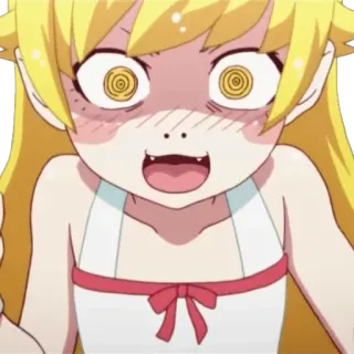 😱 Shinobu Oshino Monogatari 애니메이션, 귀여운, 여자, 오시노 시노부, 모노가타리, 뱀파이어 telegram sticker