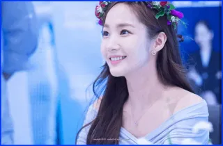 🗺 Park Min-young 女人, 女演员, 韩国, 名人, 人, 花环, 肖像 telegram sticker