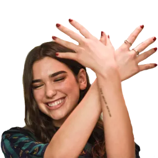 🖐 Dua Lipa Dua Lipa, cantora, retrato, mulher, artista, celebridade telegram sticker