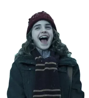 😂 Hermione Granger Harry Potter ハーマイオニー, ハリーポッター, キャラクター, 女の子, 冬, 幸せ telegram sticker