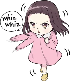😡 whiz whiz Anime, Chibi, Irritado, Menina, Desenho animado, Correndo telegram sticker