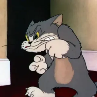 😬 Tom Cat Tom and Jerry cartoon, cat, angry, fighting, tom and jerry telegram sticker