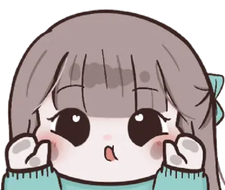 🍥 Аниме, Милый, Девушка, Каваий, Наклейка, Мультфильм, Чиби whatsapp sticker