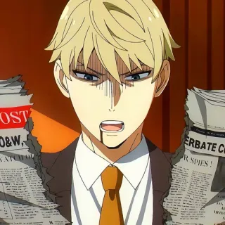 🙂 Loid Forger Spy x Family Anime, Spia, Arrabbiato, Serio, Personaggio, Giornale telegram sticker