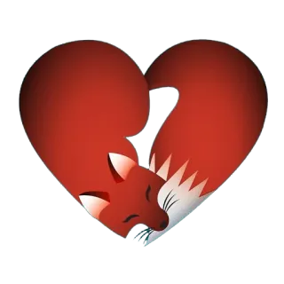 ❤️ fuchs, herz, tier, liebe, süß, valentinstag whatsapp sticker