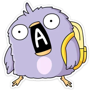 😲 A птица, животное, милый, рюкзак, наклейка, мультфильм whatsapp sticker
