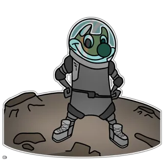 👩‍🚀 Astronaut, Weltraum, Cartoon, Mond, Erkundung, Planet telegram sticker