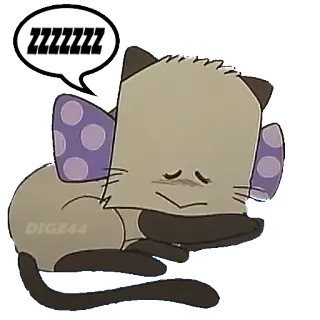 😴 ZZZZZZ kot, śpiący, kreskówka, sen, zwierzę telegram sticker