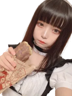 😋 anime meisje, meid kostuum, zoete aardappel, schattig, Japans, kawaii telegram sticker