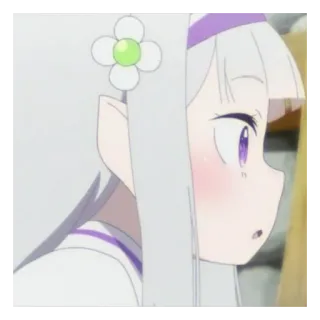 🍼 Emilia Re:Zero - Starting Life in Another World Anime, Emilia, Re:Zero, Elfo, Waifu, Chica Anime whatsapp sticker
