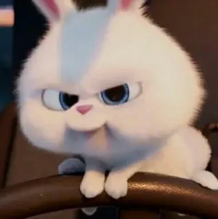 🐾 Snowball The Secret Life of Pets coniglio, bianco, cartone animato, animale, coniglietto, animale domestico whatsapp sticker