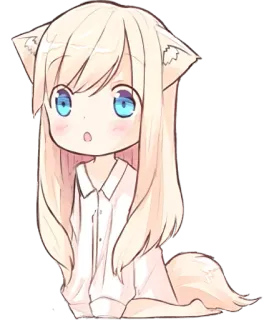 😯 Anime, Chibi, Neko, Kawaii, Mignon, Manga whatsapp sticker