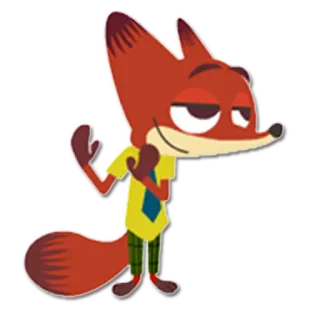 😏 fox, animal, cartoon, character telegram sticker