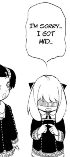😨 Anya Forger Spy x Family I'M SORRY... I GOT MAD... Anime, Manga, Dibujos animados, Spy x Family, Anya Forger, Disculpa, Lindo whatsapp sticker