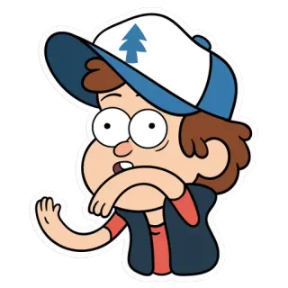 😲 Dipper Pines Gravity Falls Dipper Pines, Gravity Falls, cartoon, animated, sticker, character telegram sticker