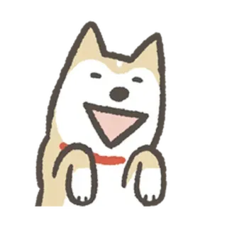 ⚪️ perro, lindo, animal, feliz, dibujos animados, mascota whatsapp sticker