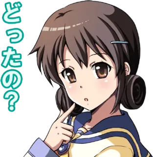 🤔 どうしたの? animé, fille, question, expression, dessin animé telegram sticker