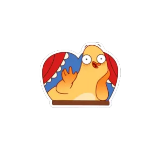 ❤ sticker, dibujo animado, personaje, dedo corazón, divertido, humor, grosero telegram sticker