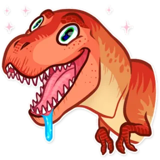 🤤 恐竜, T-レックス, 漫画, 動物 telegram sticker