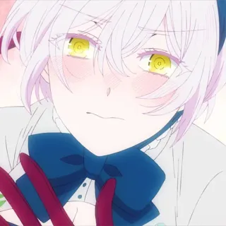 🧬 anime, character, white hair, yellow eyes whatsapp sticker