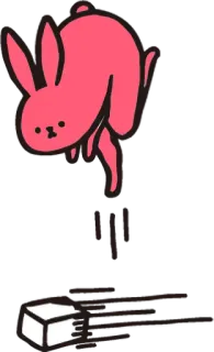 😊 Hase, Kaninchen, Tier, rosa, süß, Cartoon whatsapp sticker