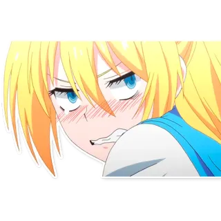 😬 Anime, Ragazza, Bionda, Imbarazzata, Carina telegram sticker