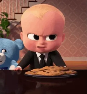 😠 The Boss Baby Hoạt hình, Em bé, Bánh quy, Ông chủ, Áo vest whatsapp sticker