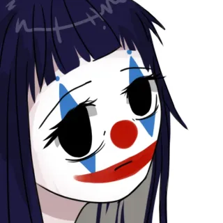 🤡 clown, maquillage, triste, fille, déguisement whatsapp sticker