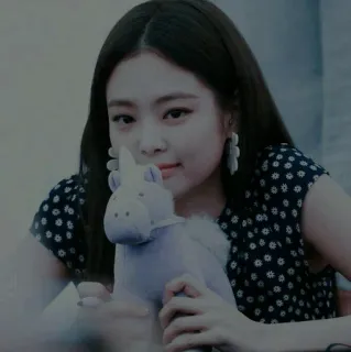 🥂 femme, portrait, licorne, peluche, personne, intérieur, jeune, coréen whatsapp sticker