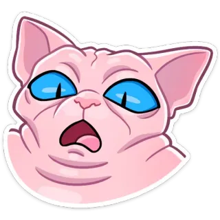 😧 Katze, Sphynx Katze, nacktkatze, Haustier, Tier, lustig, Meme telegram sticker
