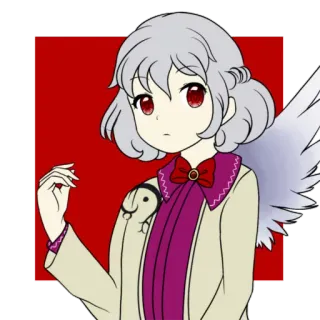 🔄 anime, cartone animato, personaggio, ragazza, ali telegram sticker